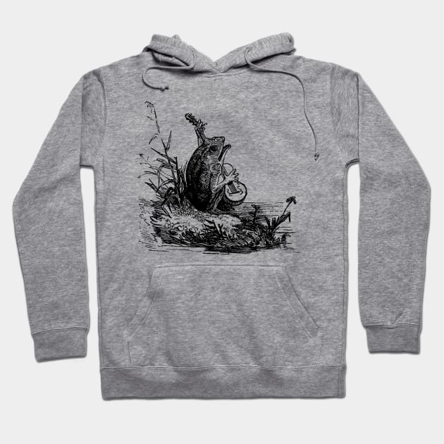 Froggy Serenade: Cottagecore and Goblincore Featuring Frog Playing Music Hoodie by Ministry Of Frogs